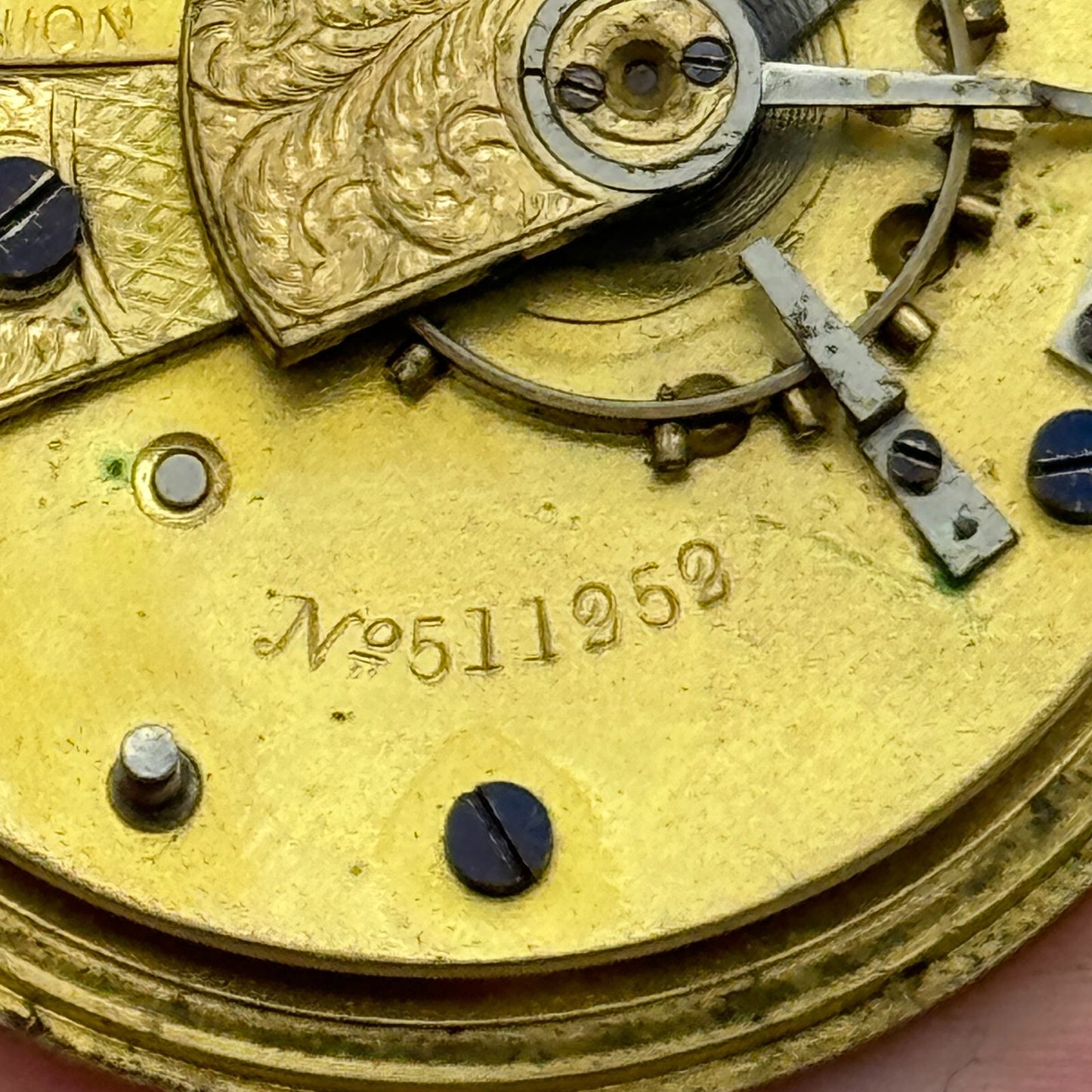 42.9mm Antique Reversing Pinion English Pocket Watch Movement PARTS SPARES