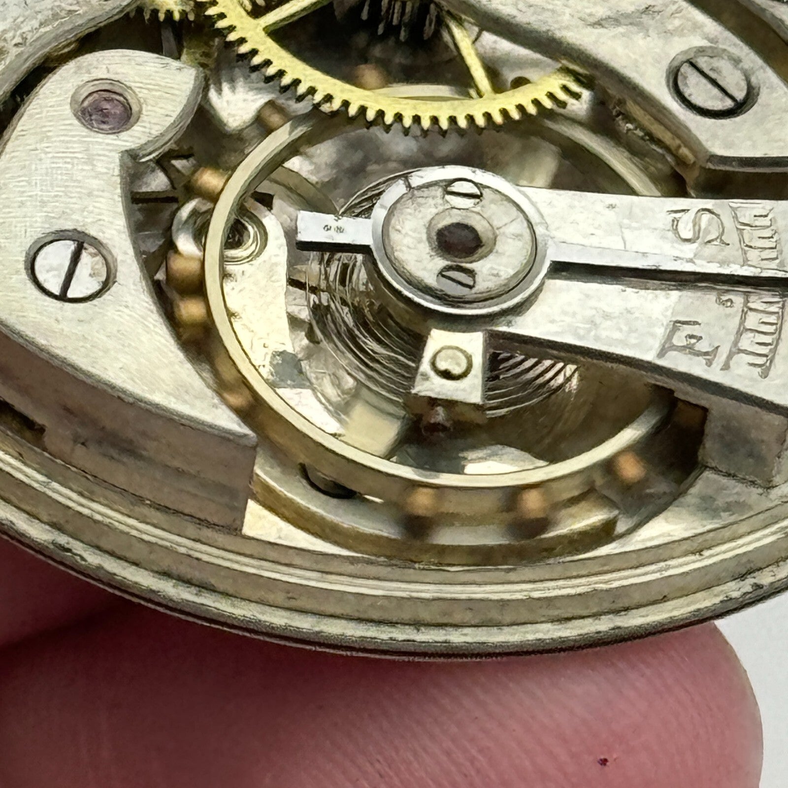 42.9mm Vintage Open Face Erlim Swiss Balance Ok Pocket Watch Movement PARTS