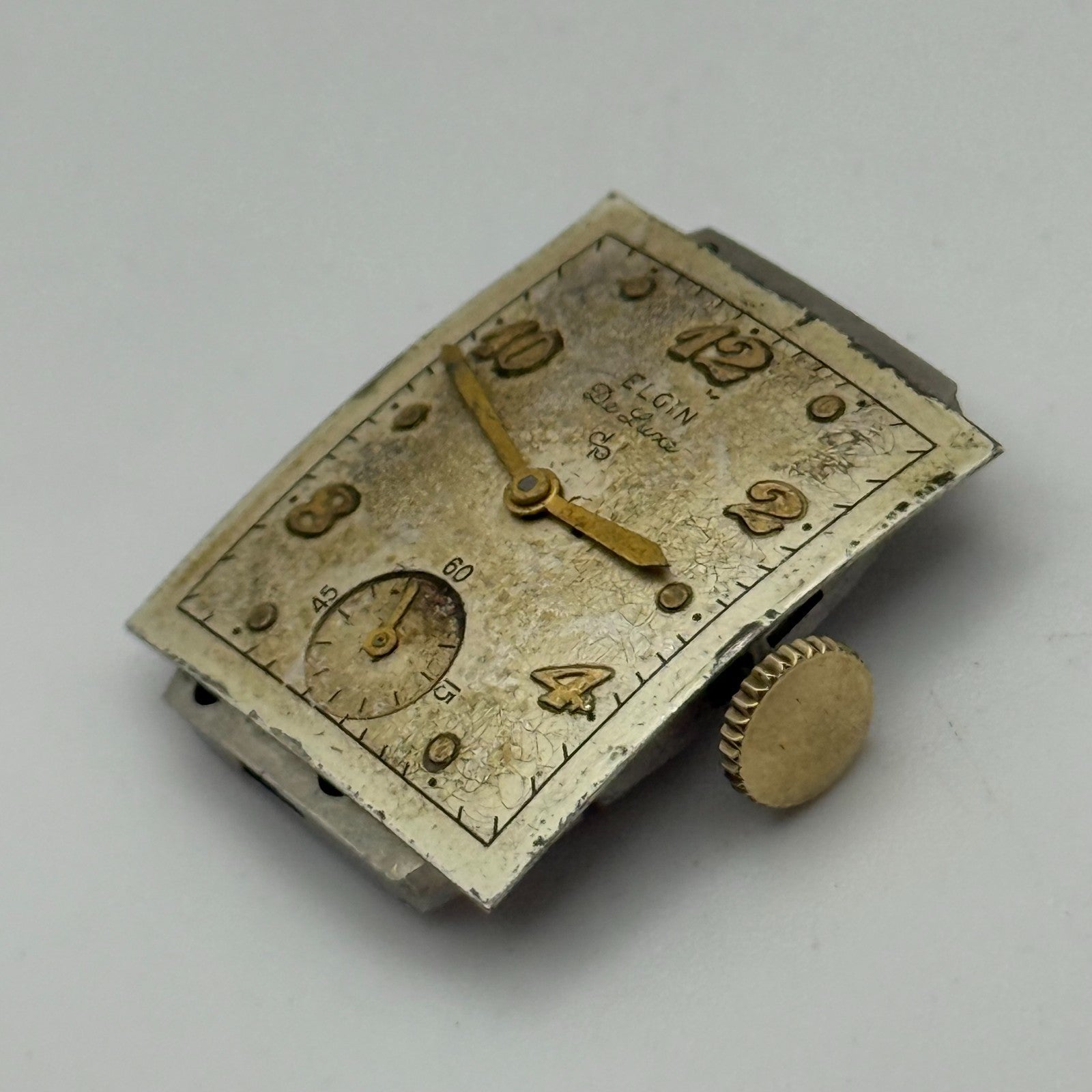 1950 Vintage 15/0s Elgin De Luxe 624 Model 2 American Watch Movement for PARTS