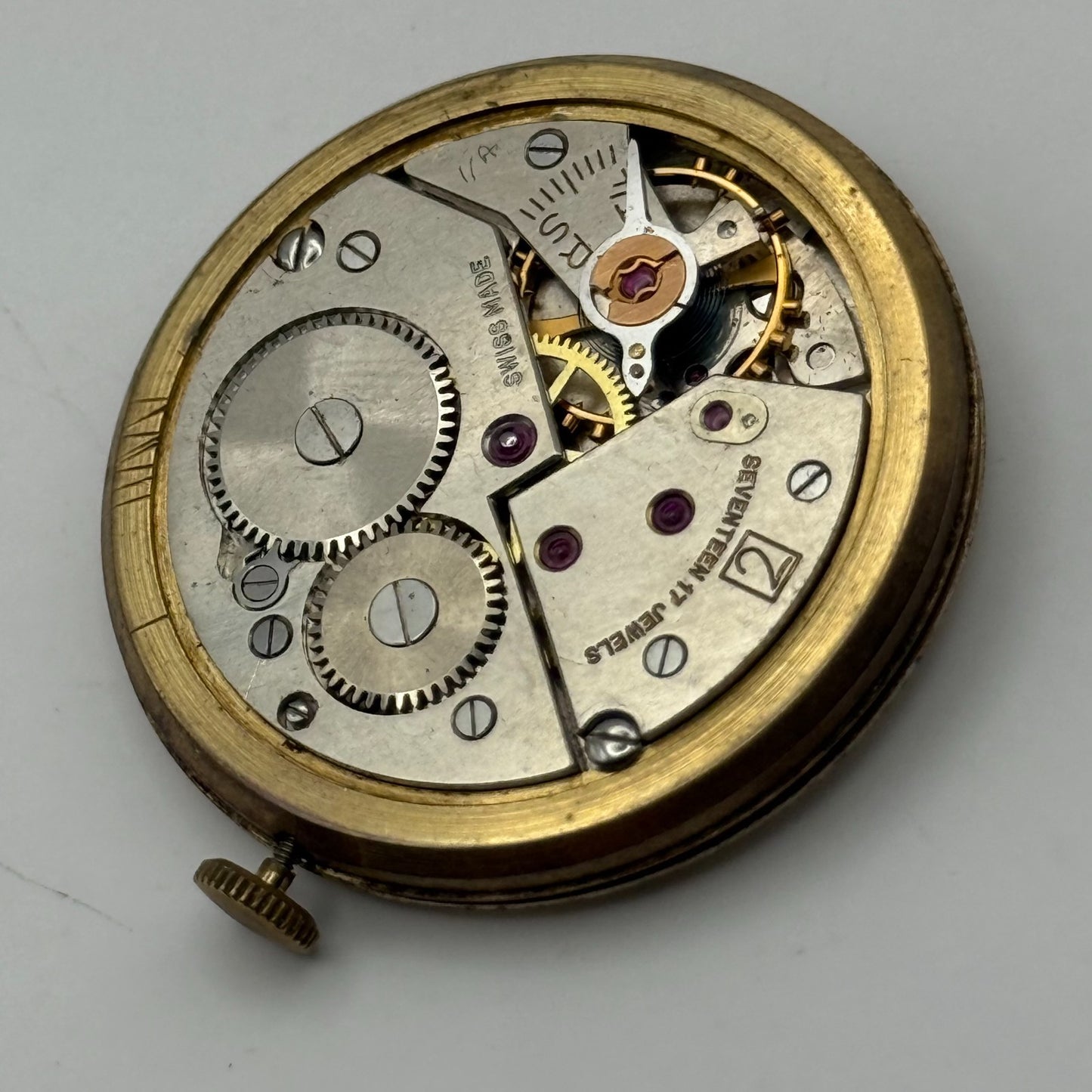 Felsa 398 Watch Movement Trebex Running Manual Wind Vintage Parts Repair 32.6mm