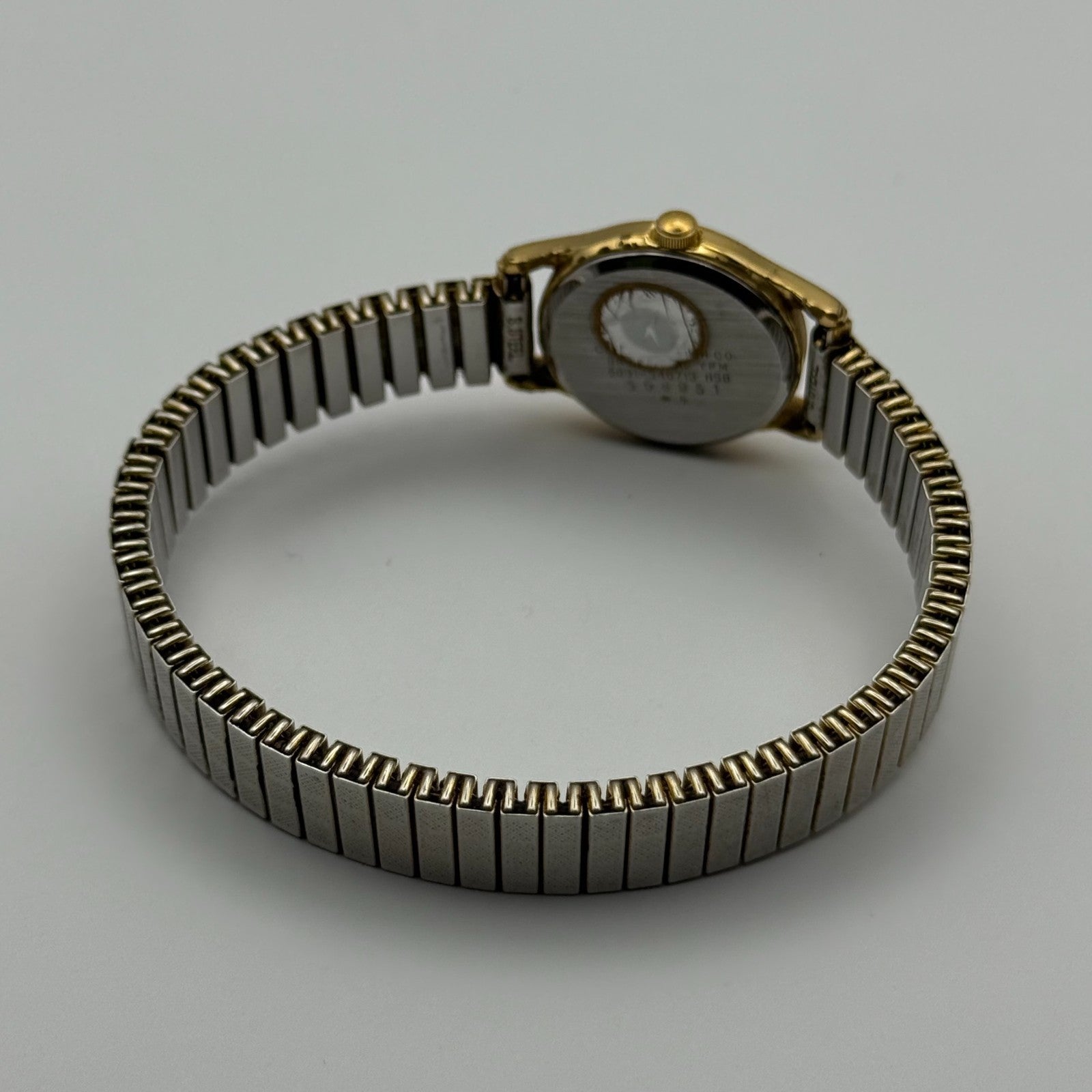 Citizen Ladies Quartz Watch White Dial Two Tone Stretch Band Japan Working 23mm