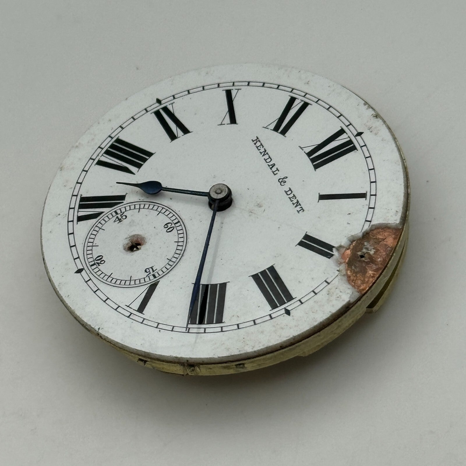 42.7mm Antique Kendal & Dent Key Wound Pocket Watch Movement PARTS REPAIR SPARES