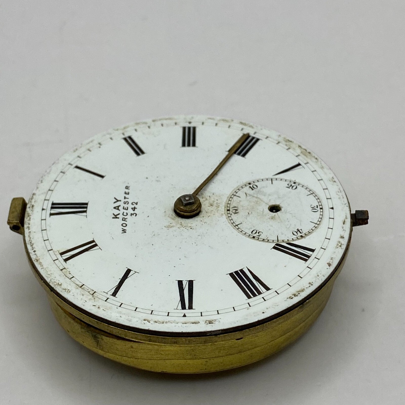 44.6mm Antique Kay Worcester Reversing Pinion Pocket Watch Movement PARTS
