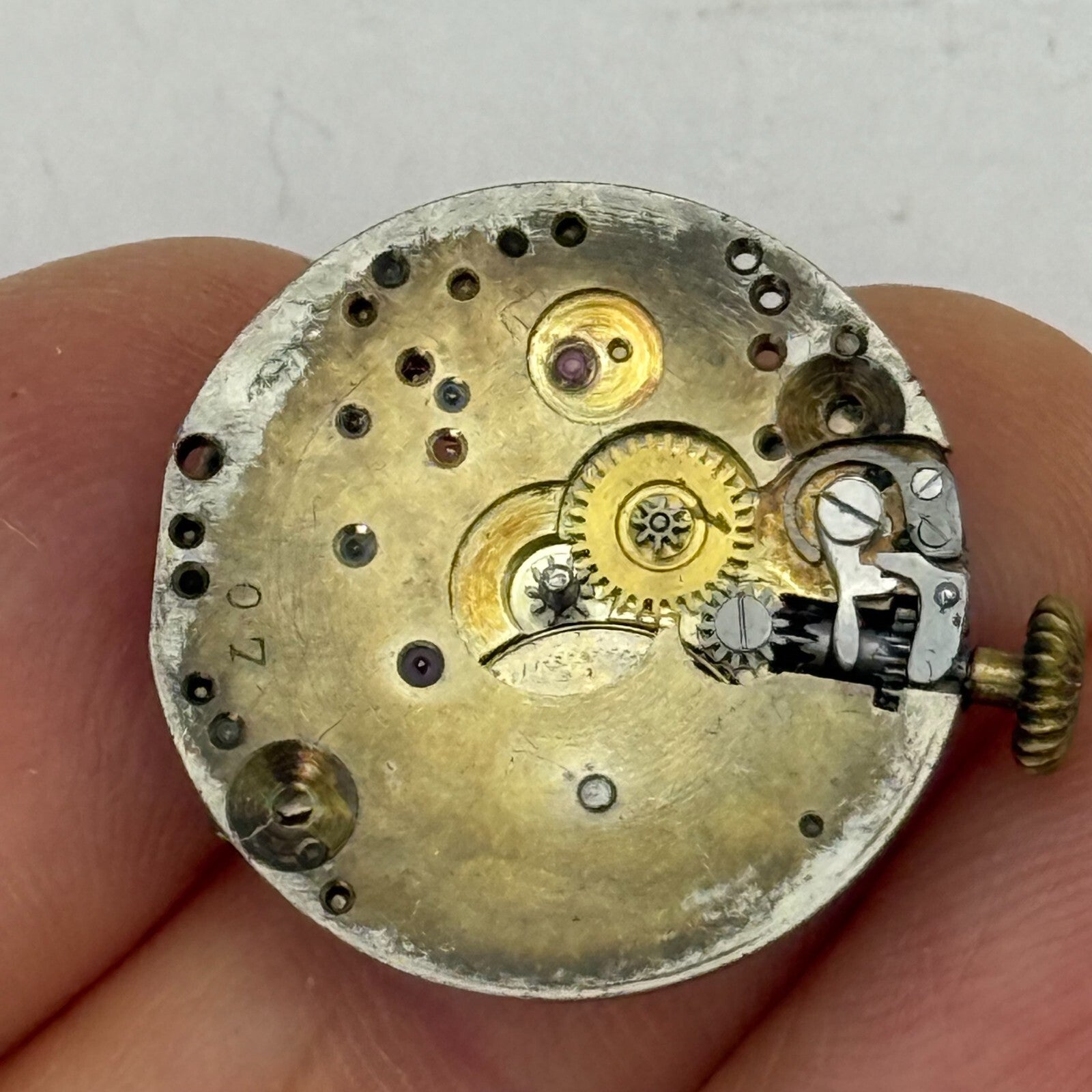 21.9mm Vintage Unidentified High Grade Trench Watch Movement Manual Wind PARTS