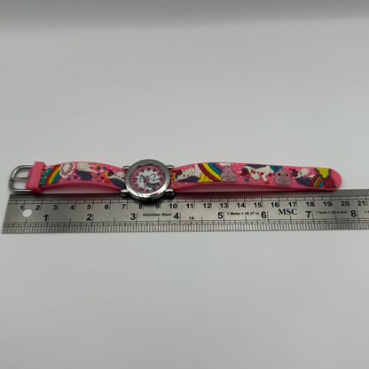 Citron Kids Quartz Watch Unicorn Print Strap Pink Dial Working 27mm New Battery