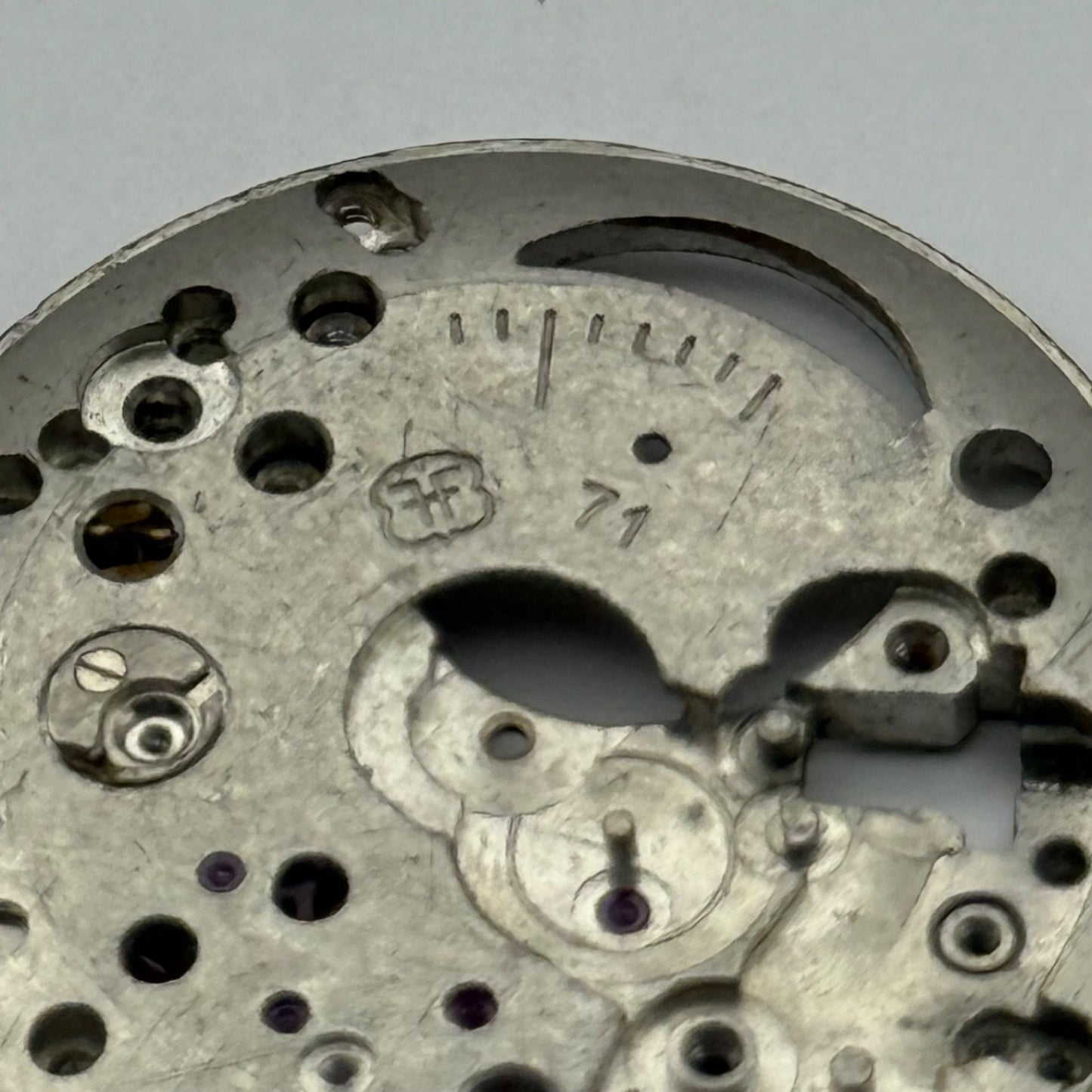 FHF 71 Watch Movement Manual Wind Vintage Swiss Incomplete Parts Repair 25.9mm