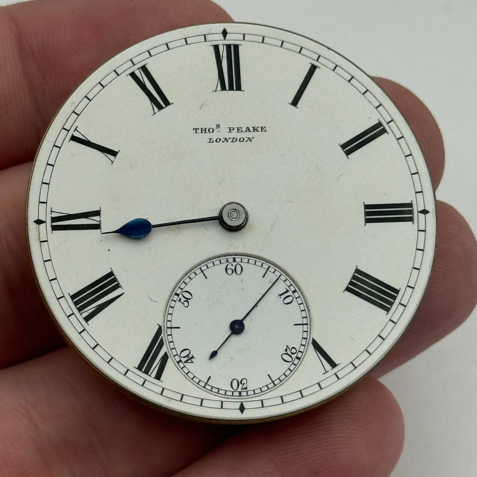 43.2mm Antique Thomas Peake London Quality Pocket Watch Movement PARTS REPAIR