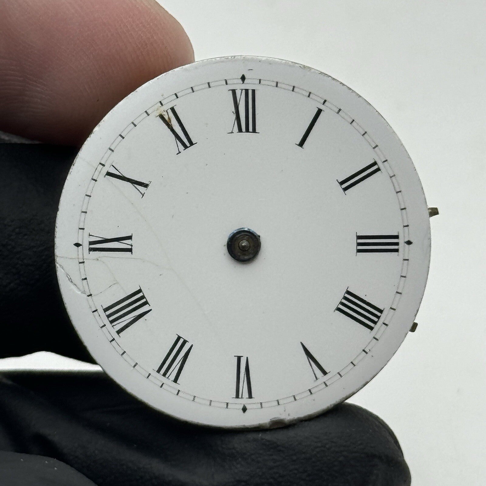 31.6mm Quality White Porcelain Dial Cylinder Watch Movement FOR PARTS