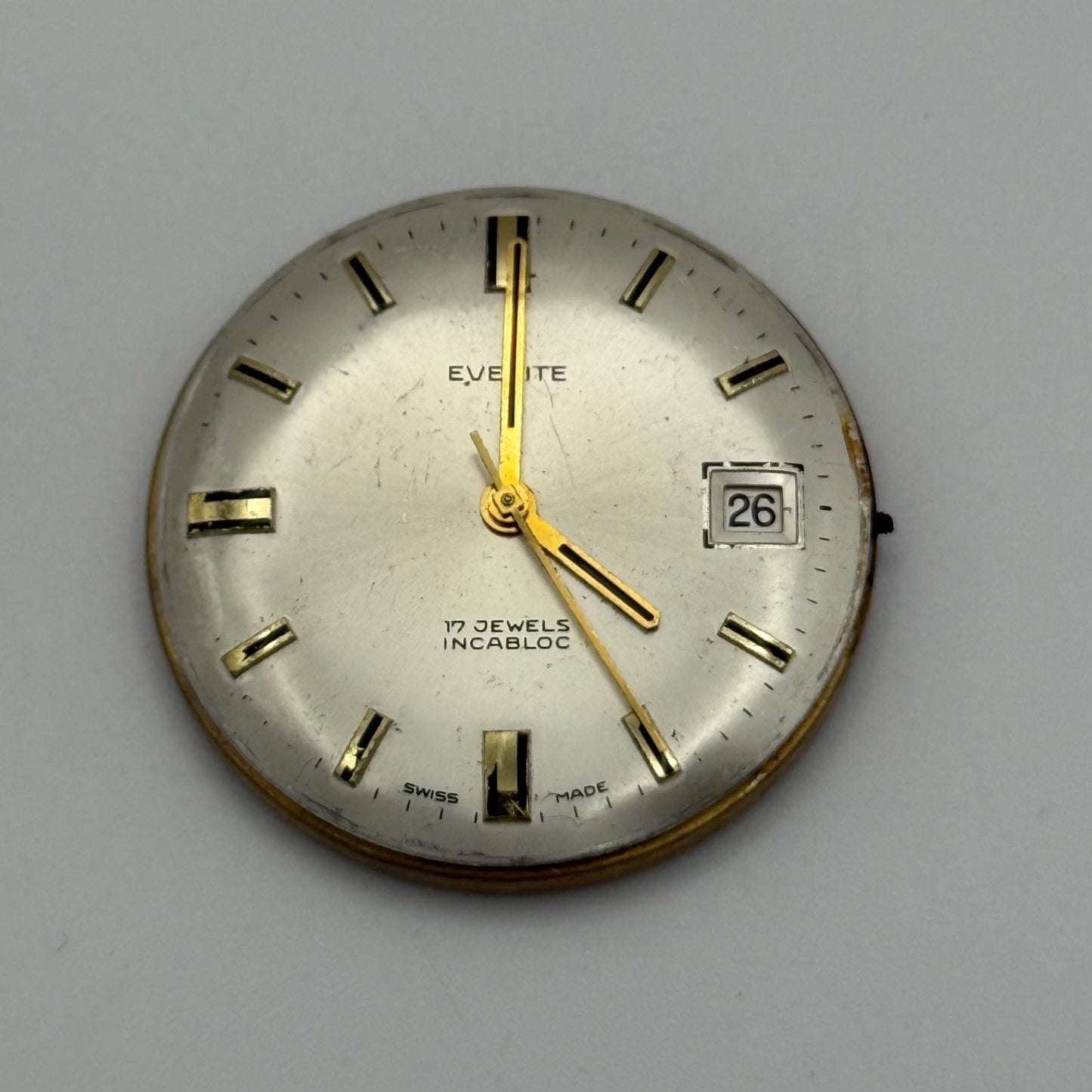 Everite ETA 2762 Manual Wind Date Dial Vintage Swiss Parts 30.4mm