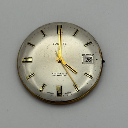 Everite ETA 2762 Manual Wind Date Dial Vintage Swiss Parts 30.4mm