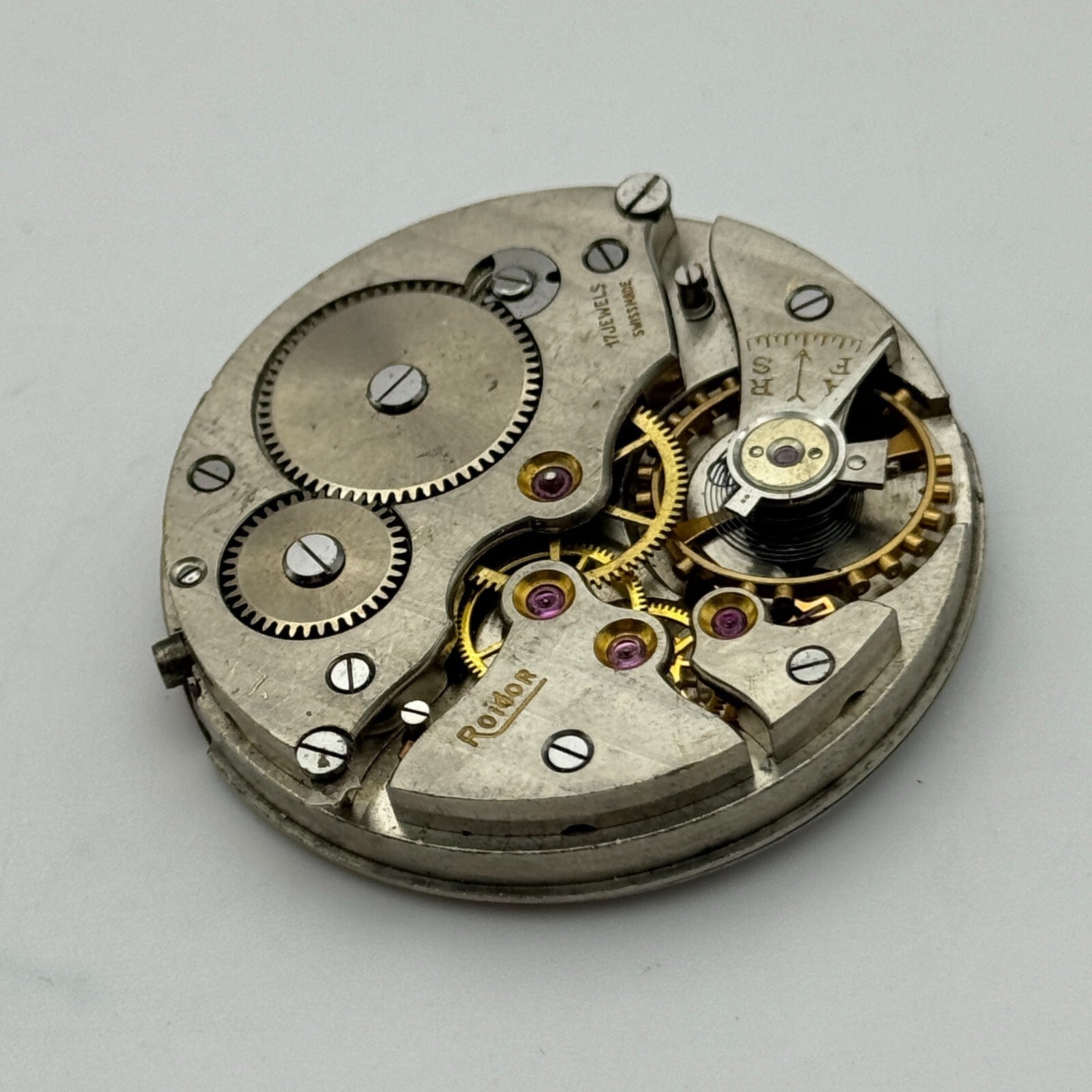 43mm Good Quality Roldor 17 Jewels Hunter Swiss Pocket Watch Movement FOR PARTS