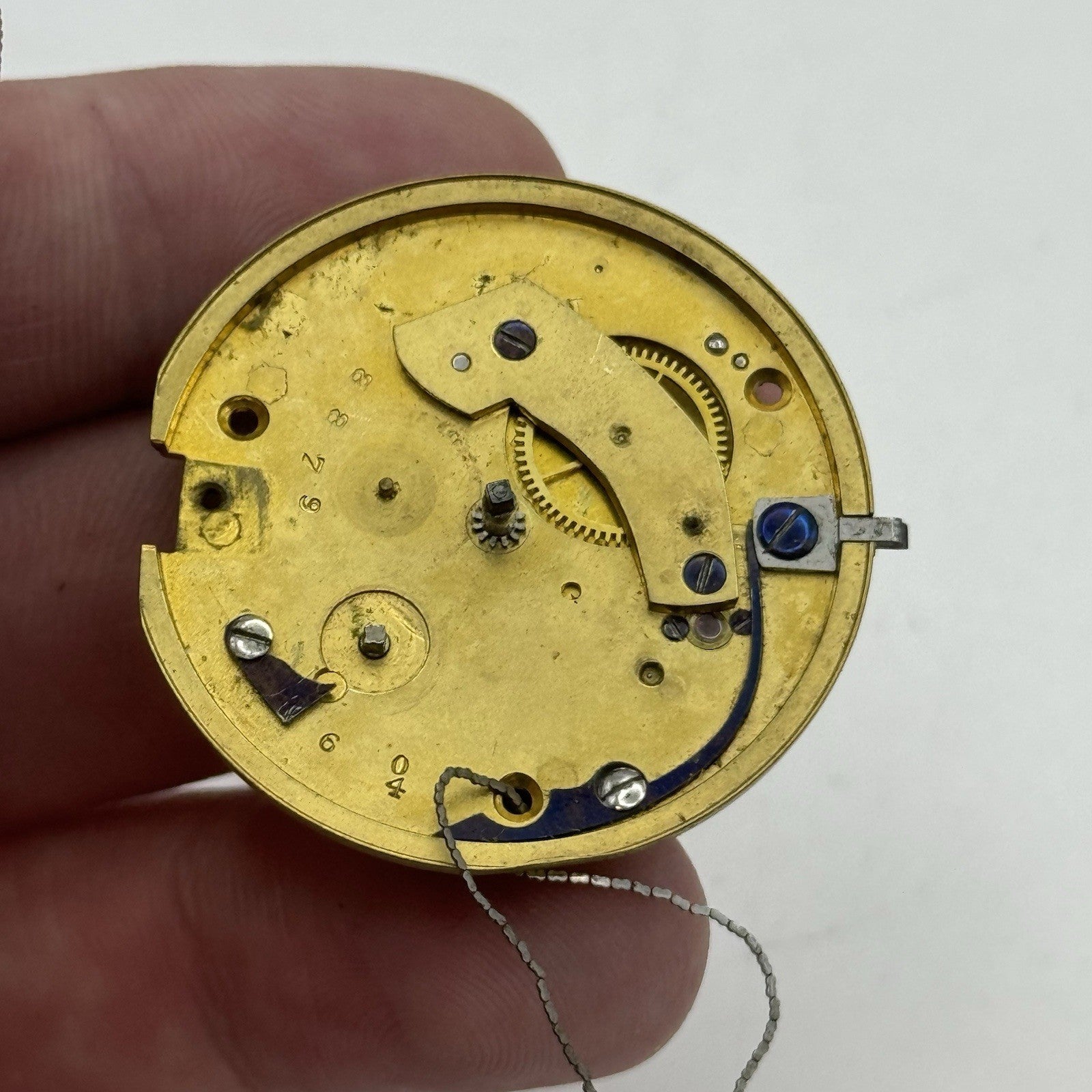 36.2mm Antique Brewin March English Fusee Pocket Watch Movement - PARTS