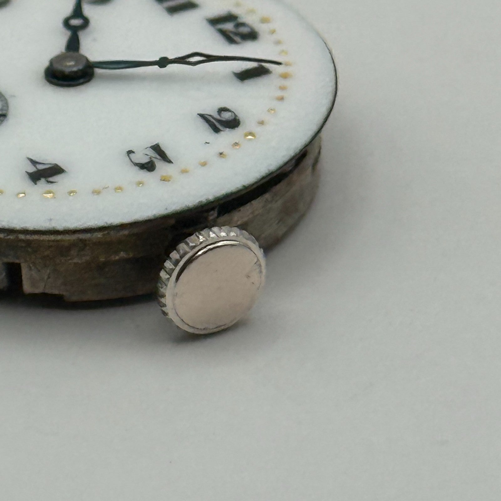 Quality Enamel Dial Watch Movement Manual Wind Vintage Swiss Parts Repair 23.1mm