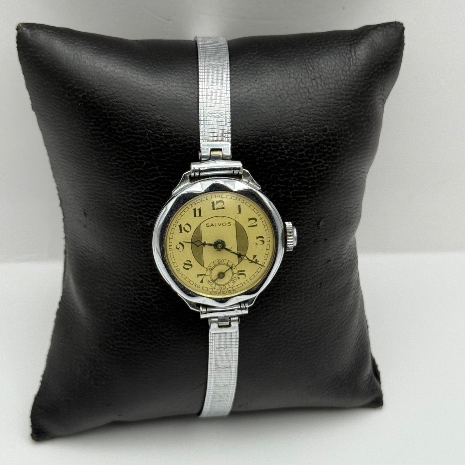 24mm Vintage Salvos Art Deco Foreign Sub Secs Manual Wind Watch PARTS / REPAIR