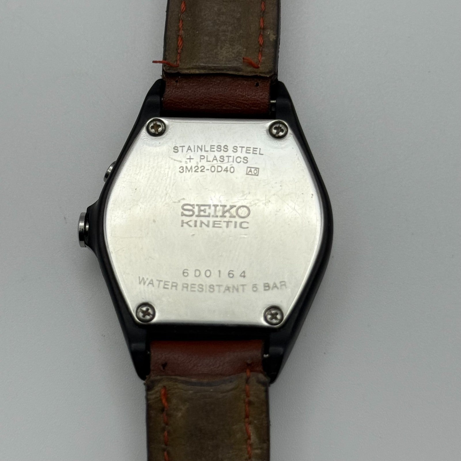Seiko Kinetic Arctura Quartz Watch 3M22-0D40 Date Dial Japan 34mm PARTS REPAIR