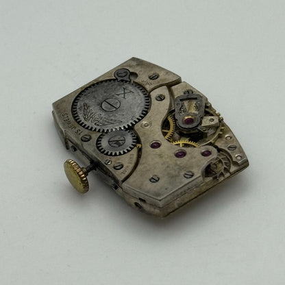 19.2mm Rotary Peseux Tank Watch Movement 15 Jewels Manual Wind 1930s Swiss PARTS