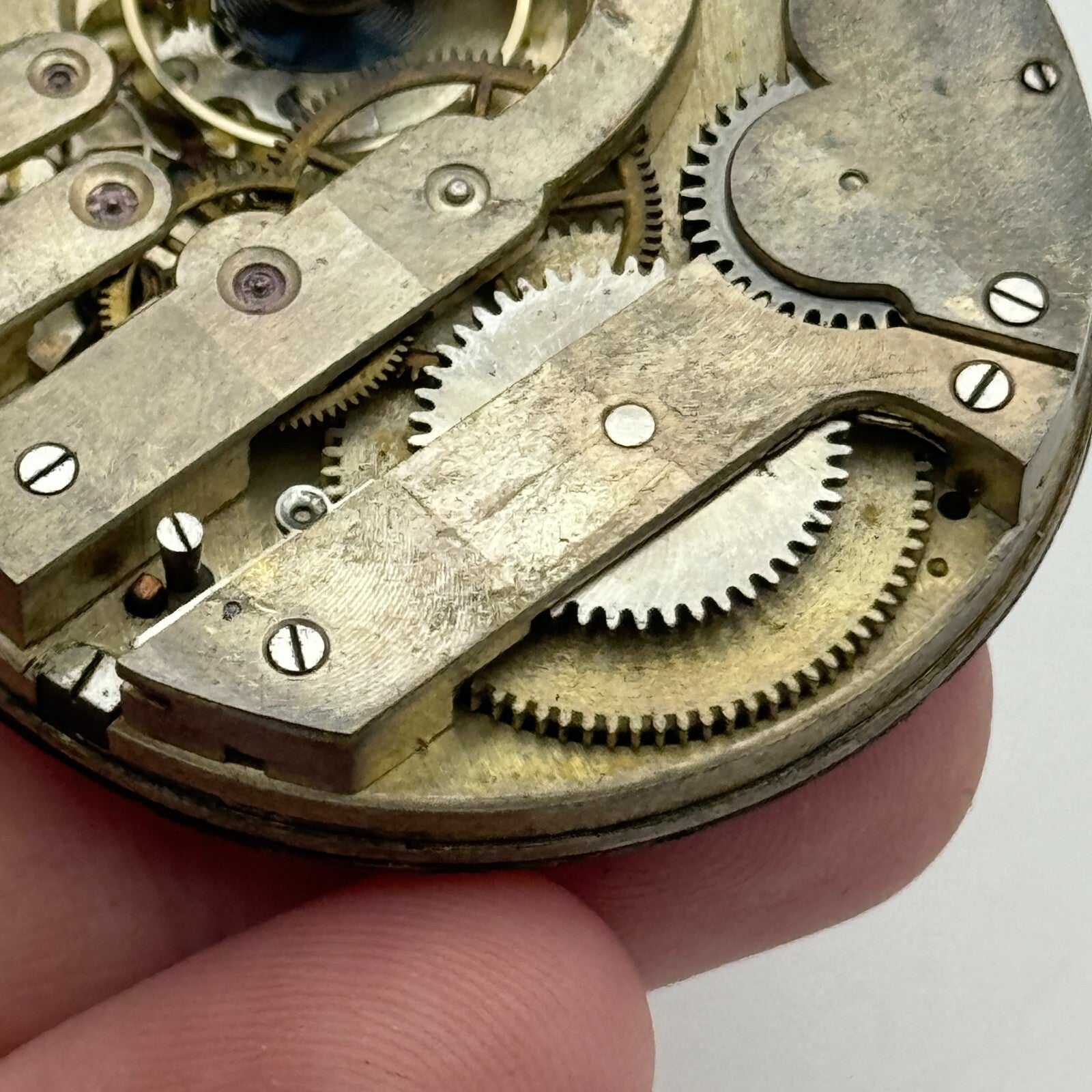 43.3mm Unidentified Open Face Swiss Balance Ok Pocket Watch Movement PARTS