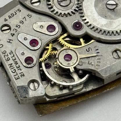 1950 Vintage 15/0s Lord Elgin 626 Model 2 American Watch Movement PARTS REPAIR