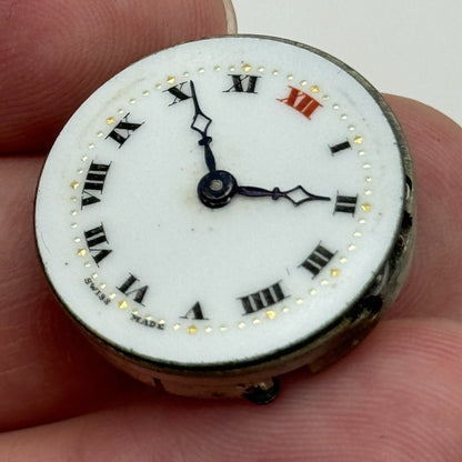 23.7mm Tegra 15 Jewels Swiss Porcelain Dial Trench Watch Movement Manual Wind