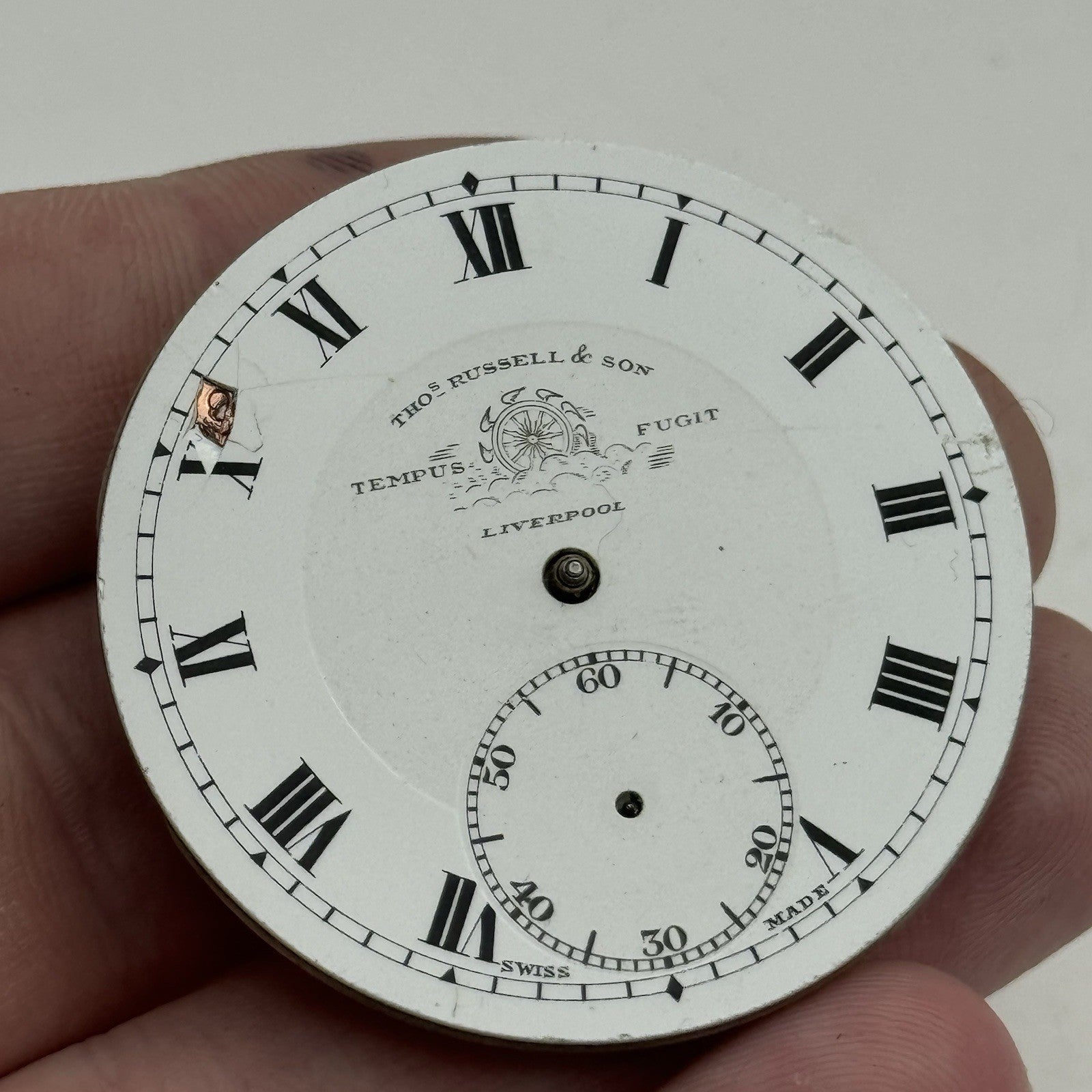 42.8mm Thomas Russell Liverpool Tempus Fugit Hunter Pocket Watch Movement PARTS