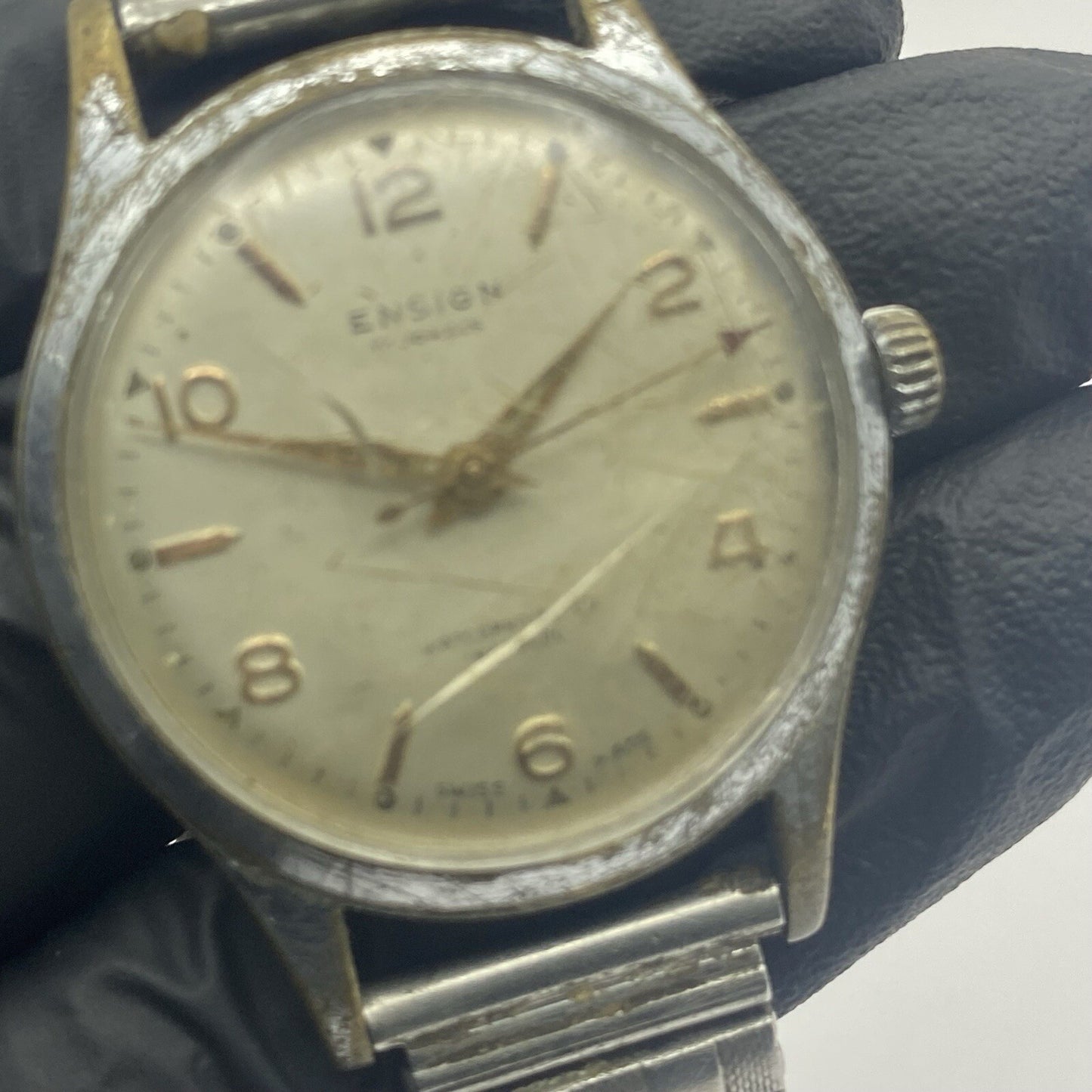 32mm Manual Wind Ensign Sweep Seconds Hand Watch NON WORKING FOR PARTS