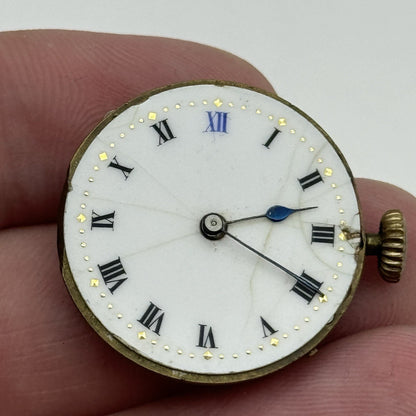 24.9mm Unidentified High Grade 17 Jewels Trench Watch Movement Manual Wind PARTS
