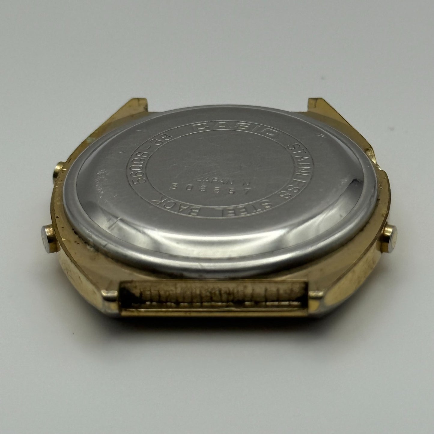 Casio Men's Chronograph Quartz Watch 56QGS-38 Gold Tone Japan 35mm PARTS REPAIR