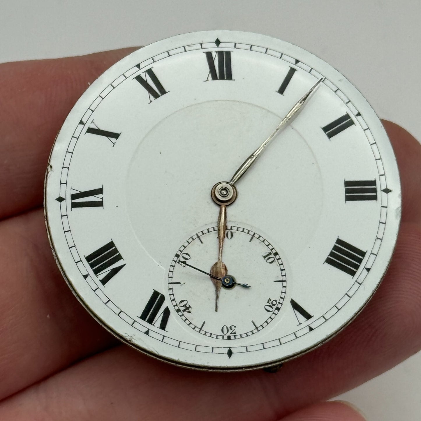 43.1mm Unidentified High Grade Open Face 17 Jewels Pocket Watch Movement PARTS