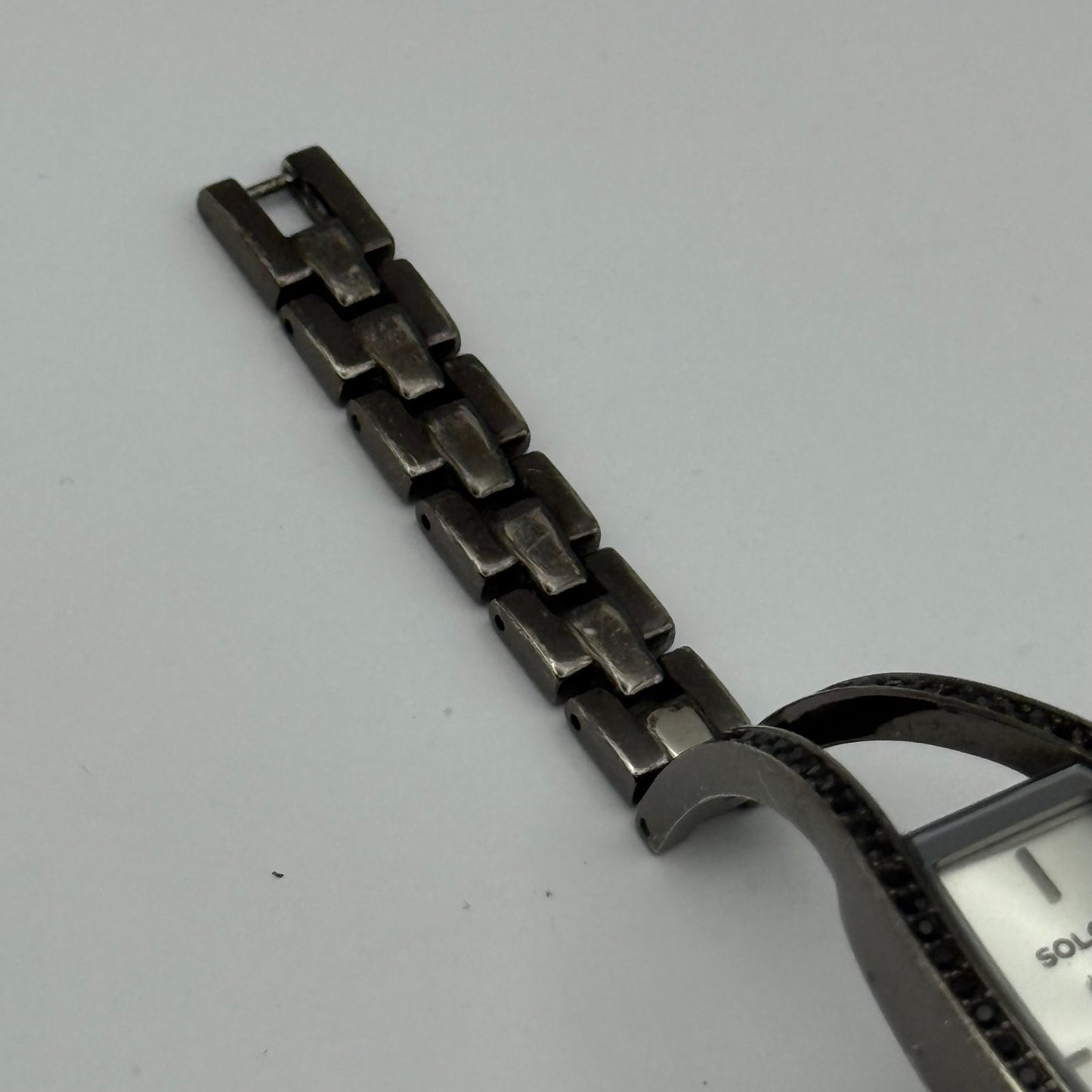 Solo Ladies Quartz Watch Silver Dial Crystal Accents Bracelet Working 20mm