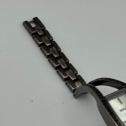 Solo Ladies Quartz Watch Silver Dial Crystal Accents Bracelet Working 20mm