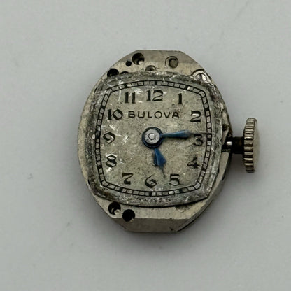 13.1mm Vintage Ladies Bulova 5AB Manual Wind Swiss Watch Movement PARTS REPAIR