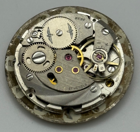 Rotary AS 2061 Watch Movement Manual Wind Date At 4.5 Vintage Swiss Parts 25.9mm