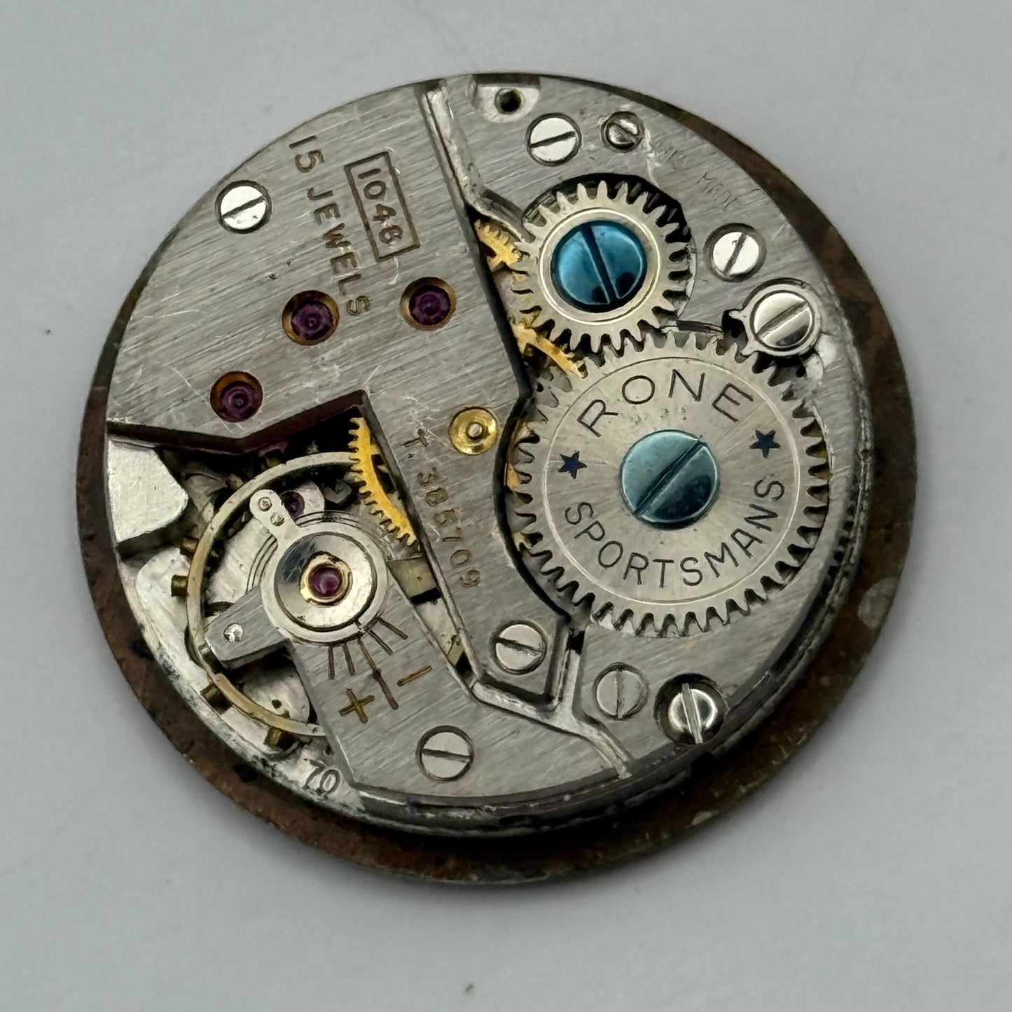 FHF 70 Rone Sportsmans 1046 Watch Movement Manual Wind Vintage Parts 23.5mm