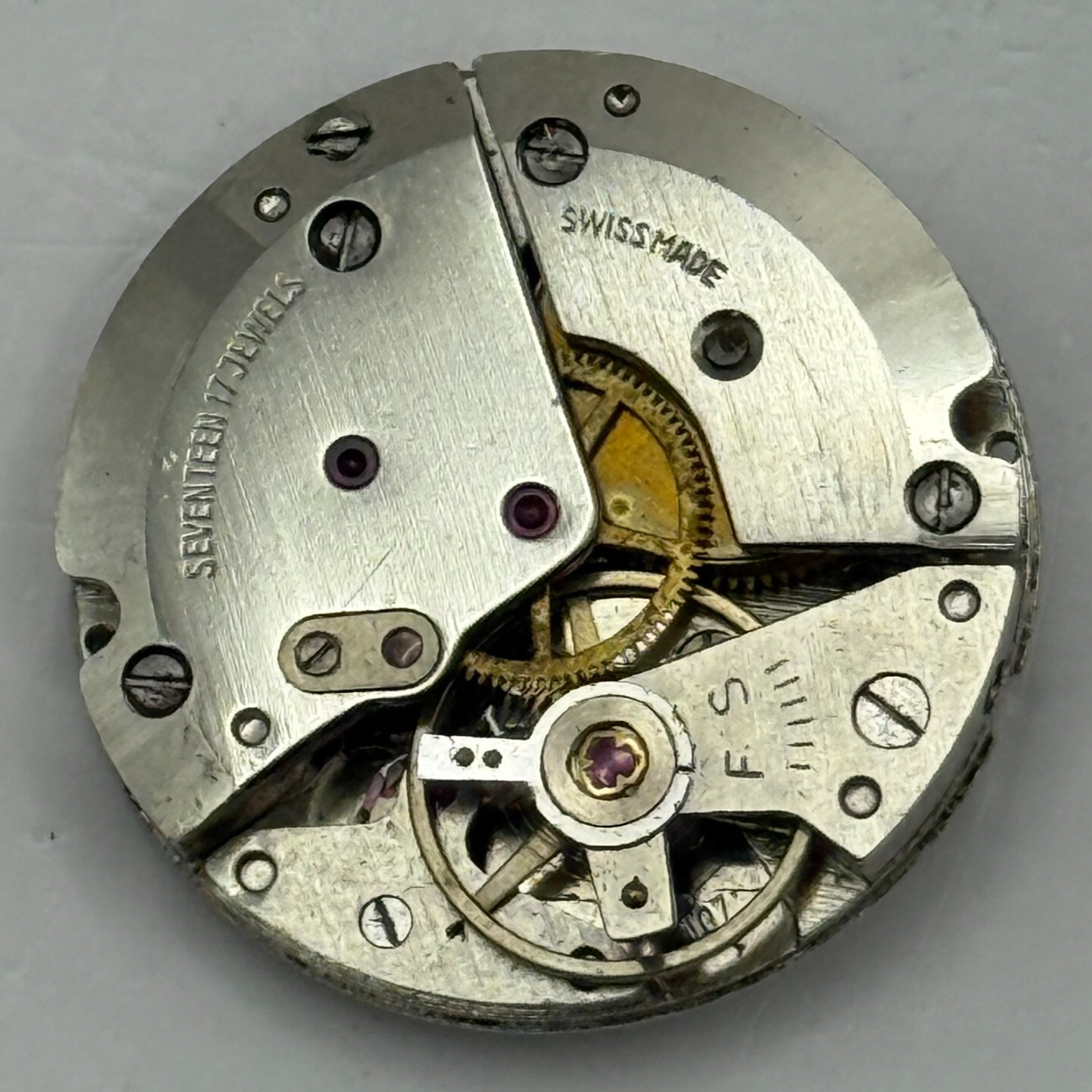 23.6mm Vintage Brac 107 Swiss Made Manual Wind Watch Movement PARTS REPAIR