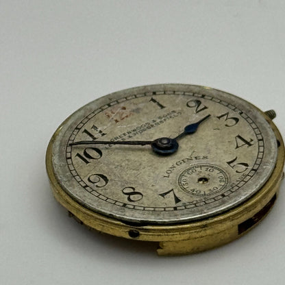 19.7mm Antique Longines 8.6 Greenwood & Sons Leeds Manual Wind Watch Movement