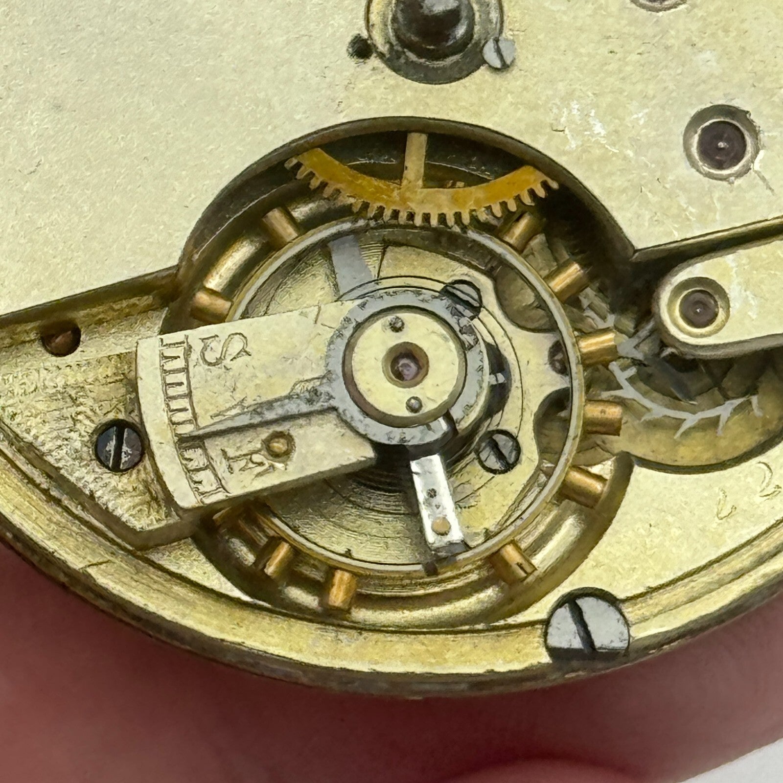 44.8mm Antique Henry E Peck London Swiss Key Wound Pocket Watch Movement PARTS