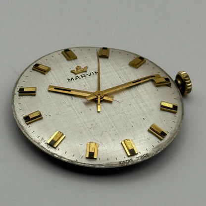 Marvin 621 Watch Movement Manual Wind Vintage Swiss 17 Jewels Parts 25.9mm