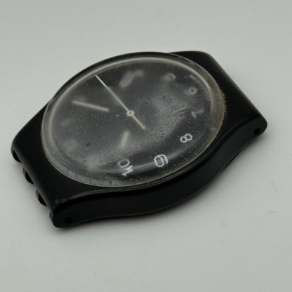 33mm Vintage 1996 Swatch Black Dial Plastic Quartz Watch UNTESTED PARTS REPAIR