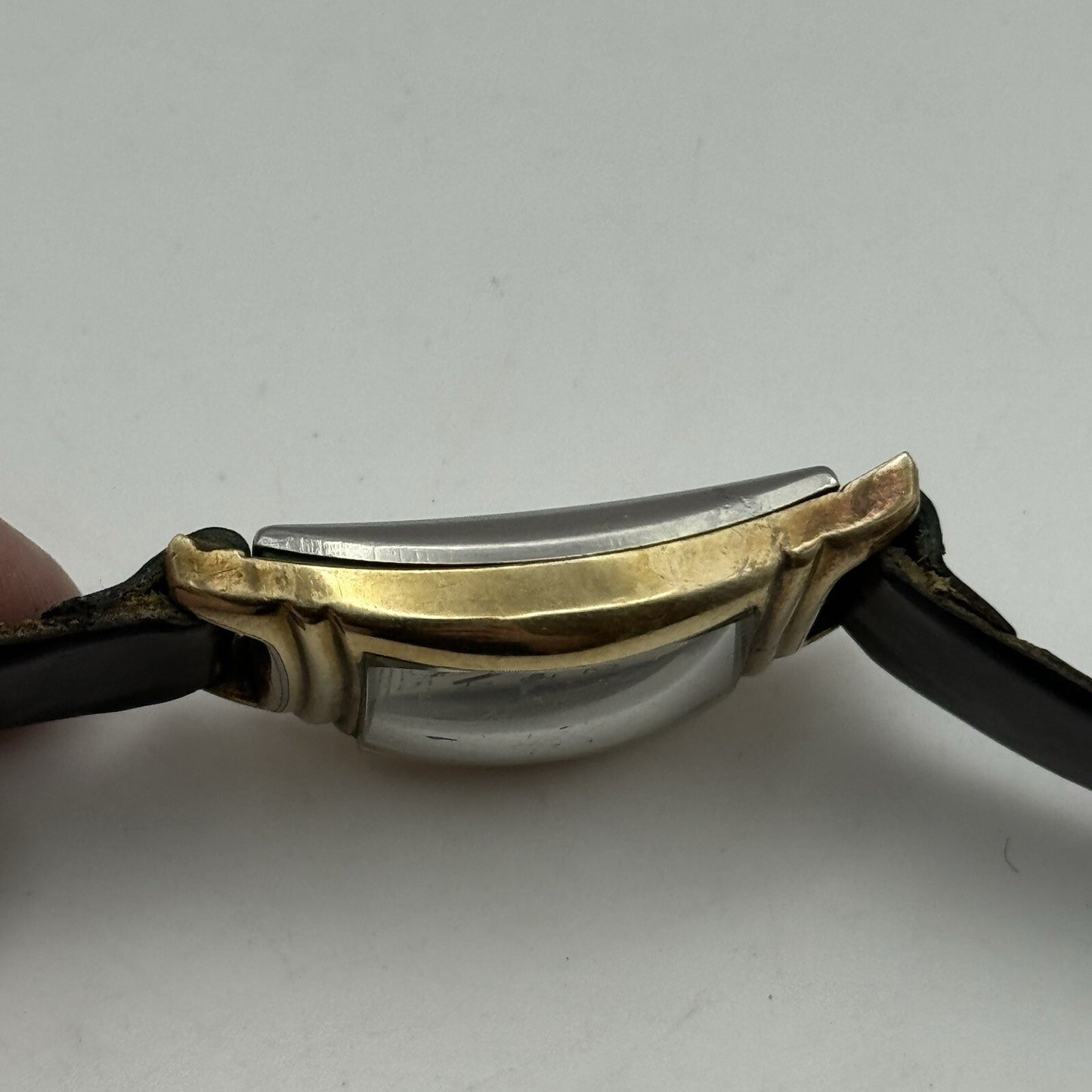 24mm RUNNING Gruen Precision 115 Curved Art Deco Tank Watch Vintage TO RESTORE