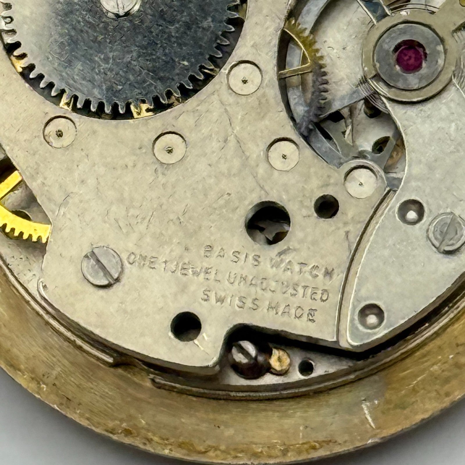 BFG 844 Watch Movement Yves Renaud Manual Wind Vintage Swiss Parts Repair 29mm