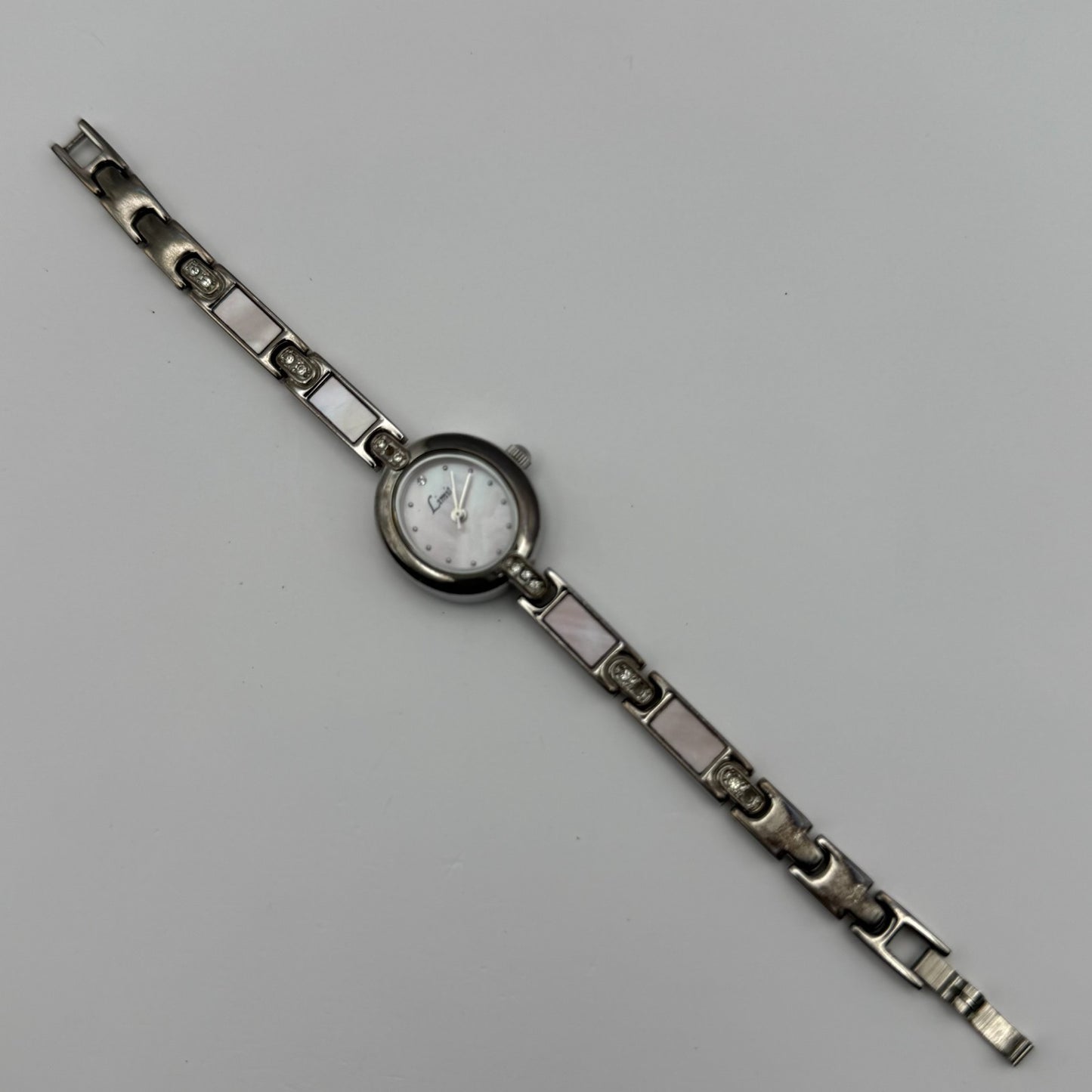 Limit Ladies Quartz Watch Pink MOP Dial Silver Tone Bracelet Working 19mm