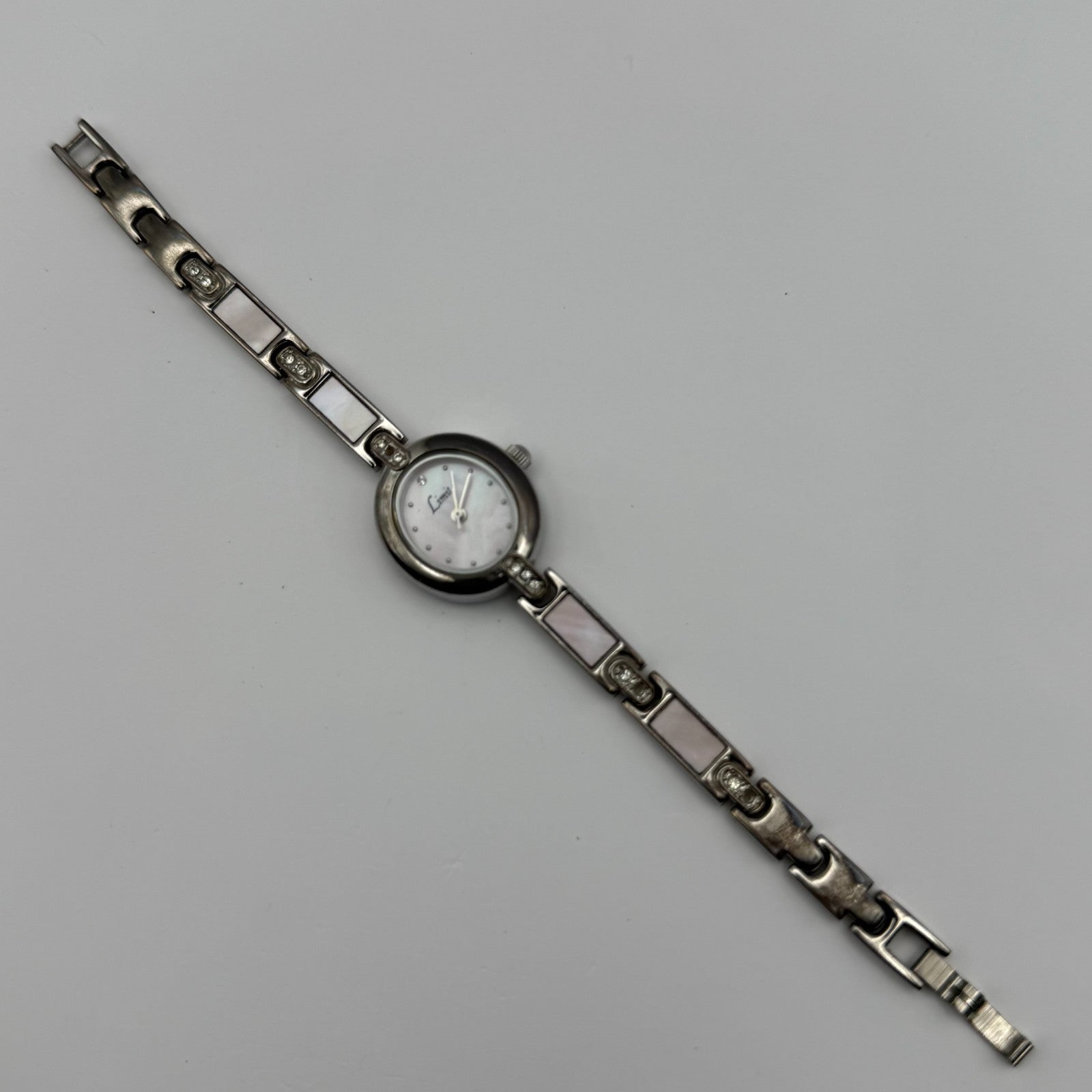 Limit Ladies Quartz Watch Pink MOP Dial Silver Tone Bracelet Working 19mm