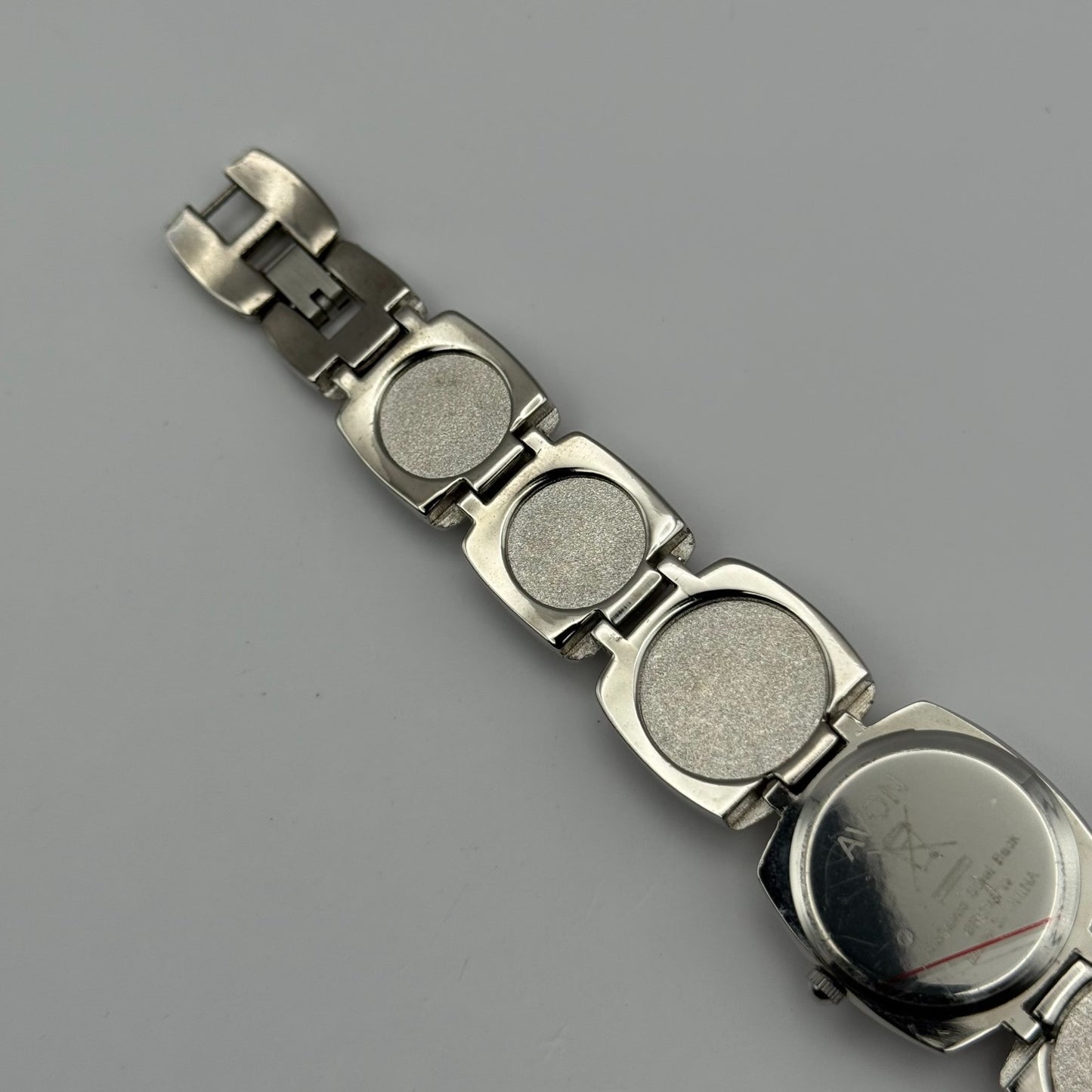 Avon Ladies Quartz Watch Silver Dial Squared Shape Bracelet Japan Working 25mm