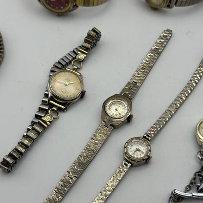 Bundle Of Ladies Vintage Manual Wind Wristwatches Joblot PARTS REPAIR SPARES