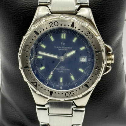Claude Valentini Sports 900 Men’s Quartz Watch Date Steel Bracelet Working 39mm