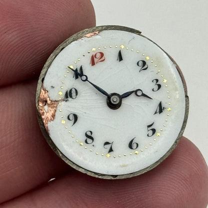 23.6mm 15 Jewels Swiss Porcelain Dial Trench Watch Movement Manual Wind PARTS
