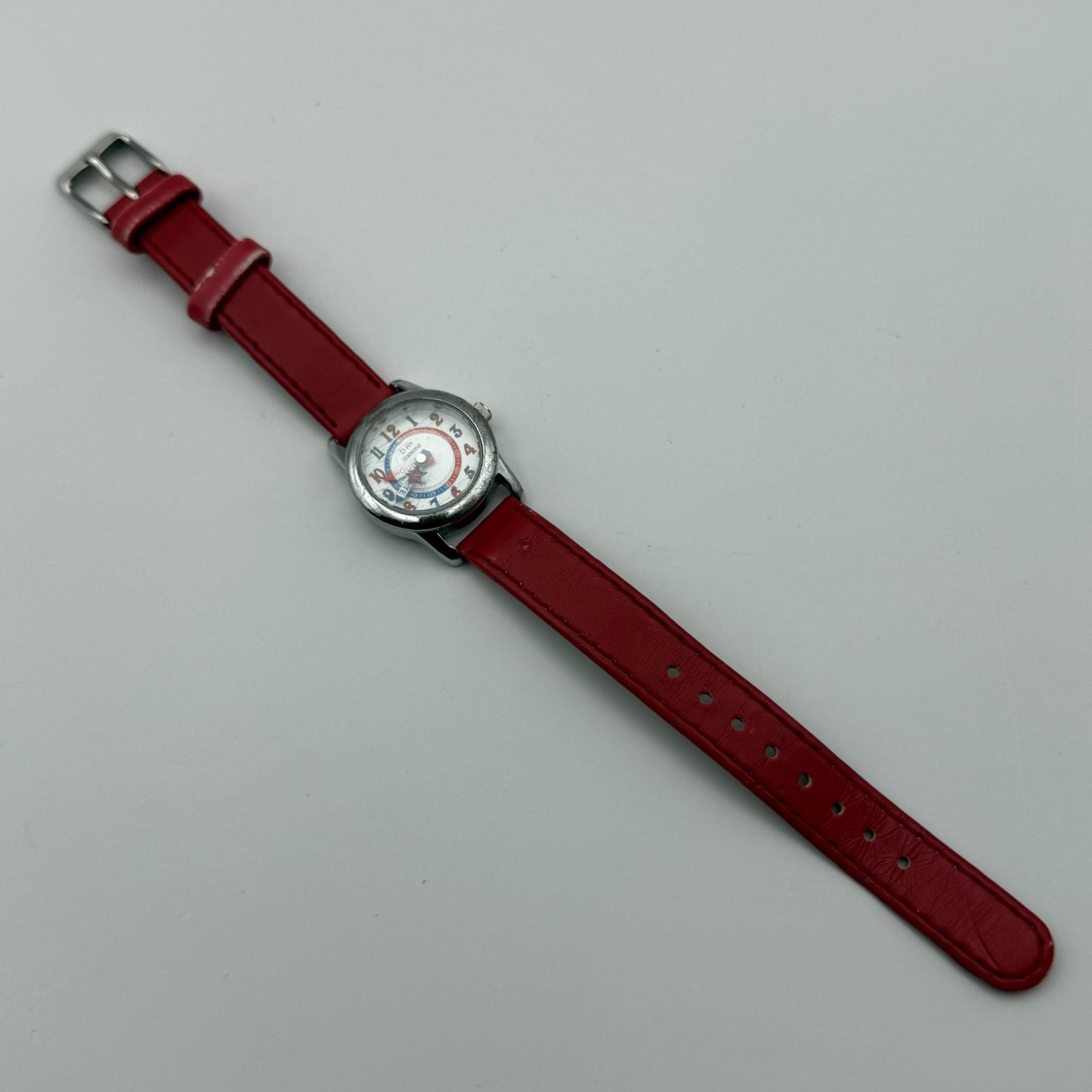 D for Diamond Unisex Kids Time Teacher Quartz Watch Red Strap Japan Working 23mm