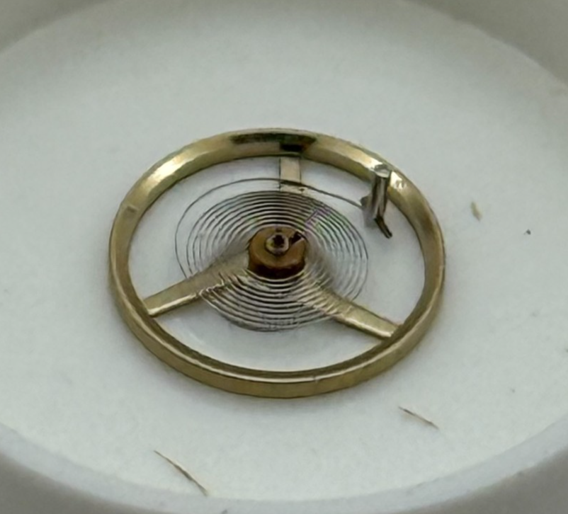 AS 1977 Balance Wheel Complete And Spring 5 1/2''' 1740 M Watch Movement Parts 