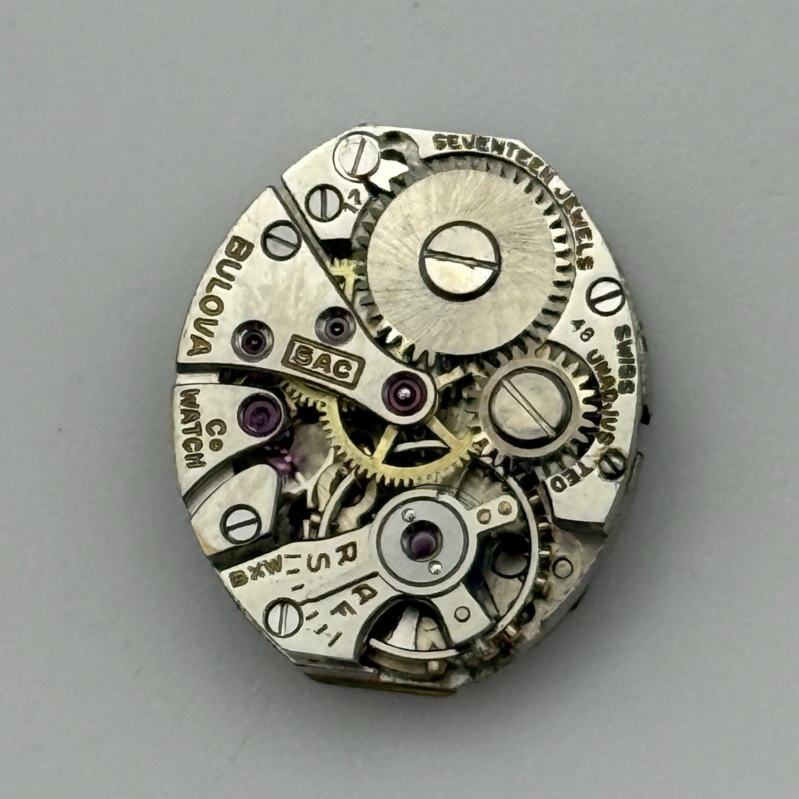13mm Vintage Ladies Bulova 5AC Manual Wind Swiss Watch Movement PARTS REPAIR