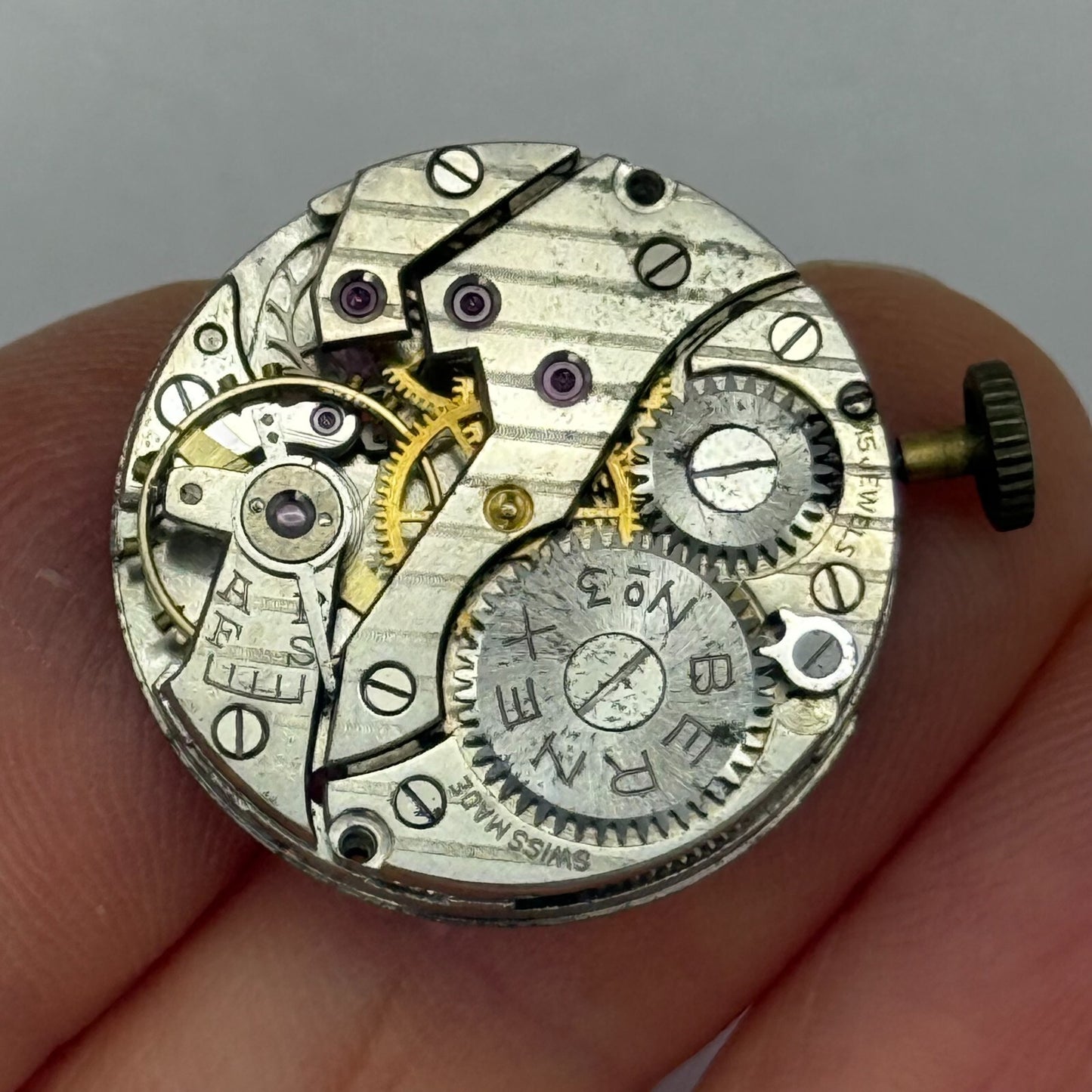 23.5mm Running Vintage Symbol Bernex No 3 Manual Wind Watch Movement PARTS